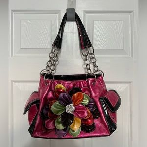 ⭐️ HOST PICK ⭐️ Bright Barbie pink fuchsia and silverware handbag